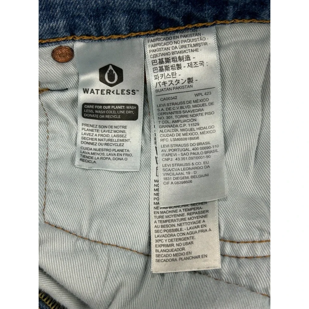 Levi's 502 Premium Men Stretch Blue Jean 33x32 (32x28) Big E Medium Wash Tapered